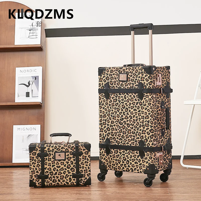 KLQDZMS High Quality PU Luggage Case with Large Capacity Trolley Case 20