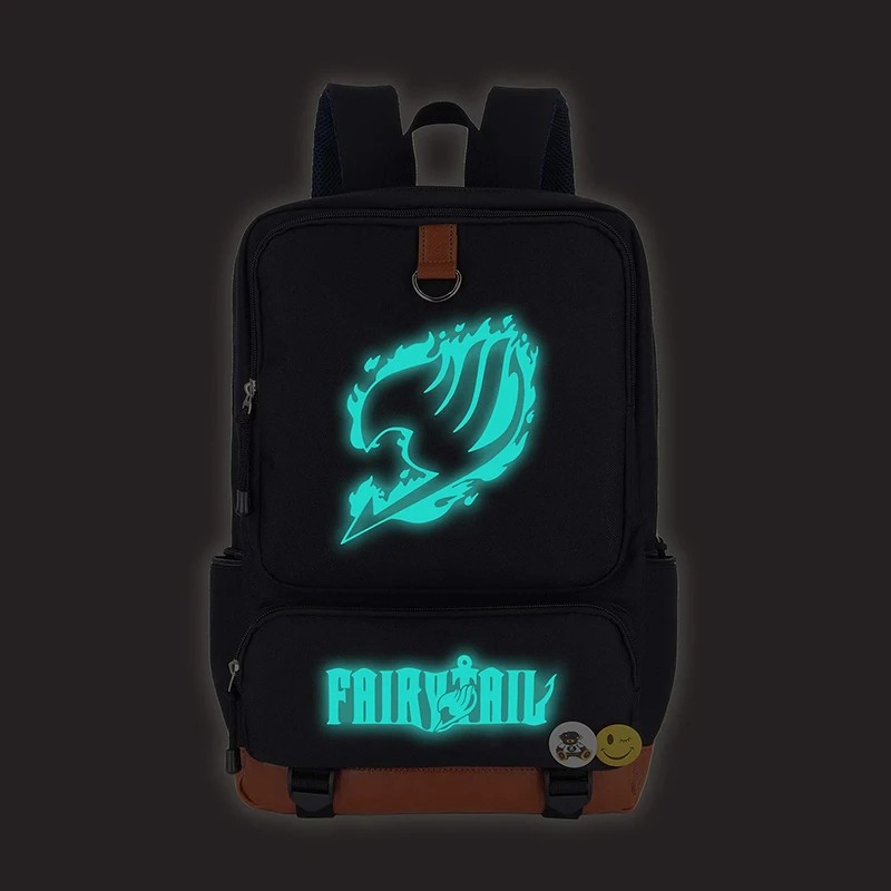 Fairy Tail Backpack Boys Girls Anime Cosplay School Bag for Kids Luminous Bookbag Rucksack Mochilas