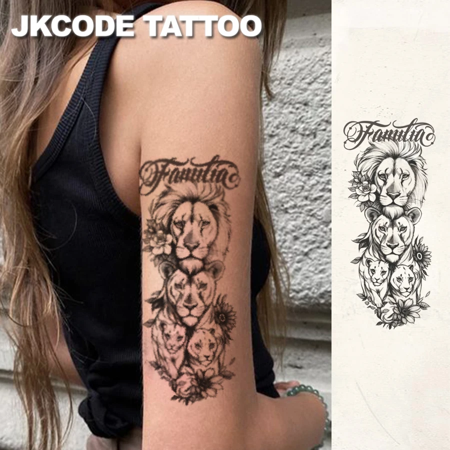 

Semi-permanent Tattoos, Hands, family & lion, Mother's Day and Father's Day Temporary Tattoos, WaterproofLasts 1-2 Weeks