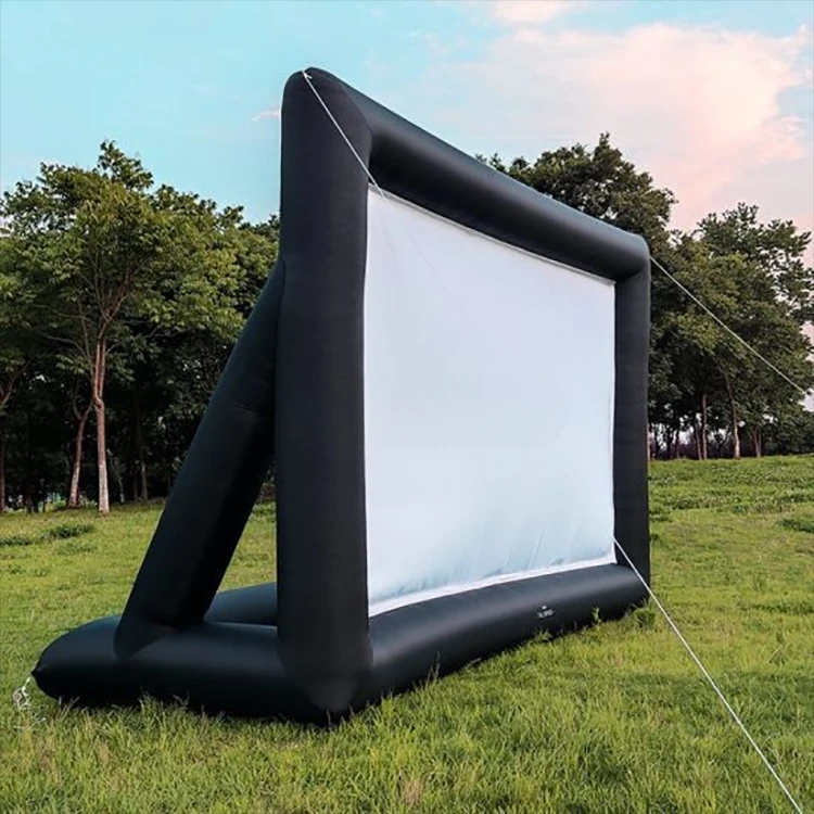 blow up movie screen and projector inflatable outdoor with chair