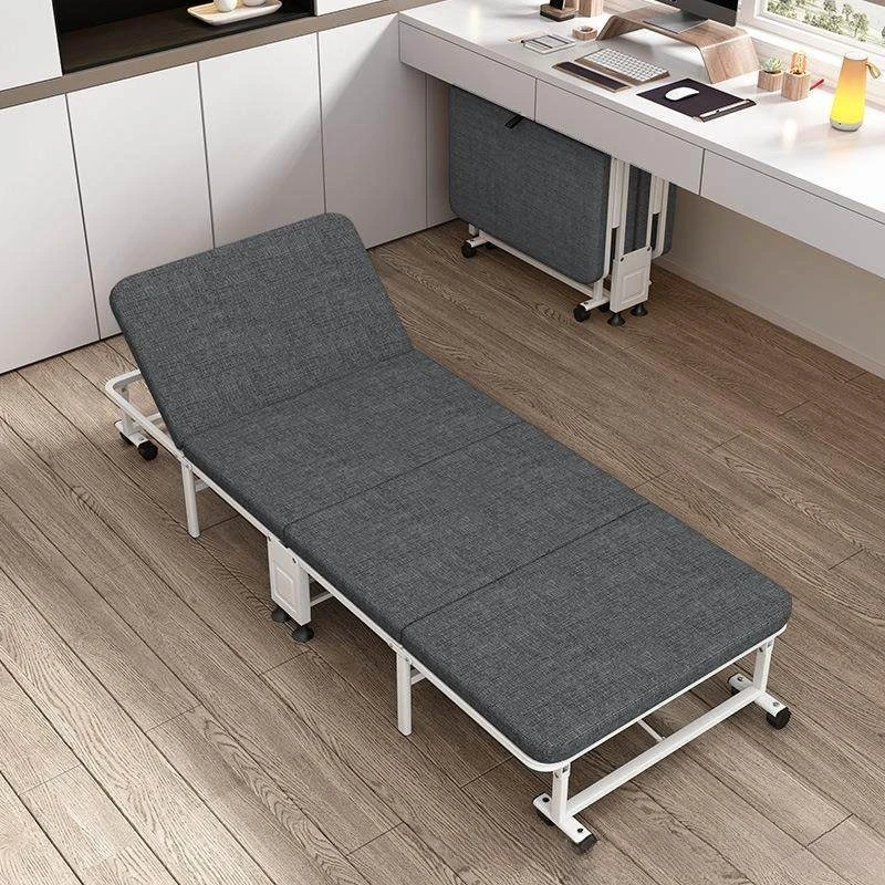 4Folding Bed Single Portable Cot Office Recliner Foldable Camping Sleeping Bed for Indoor Outdoor Nap Rest Travel