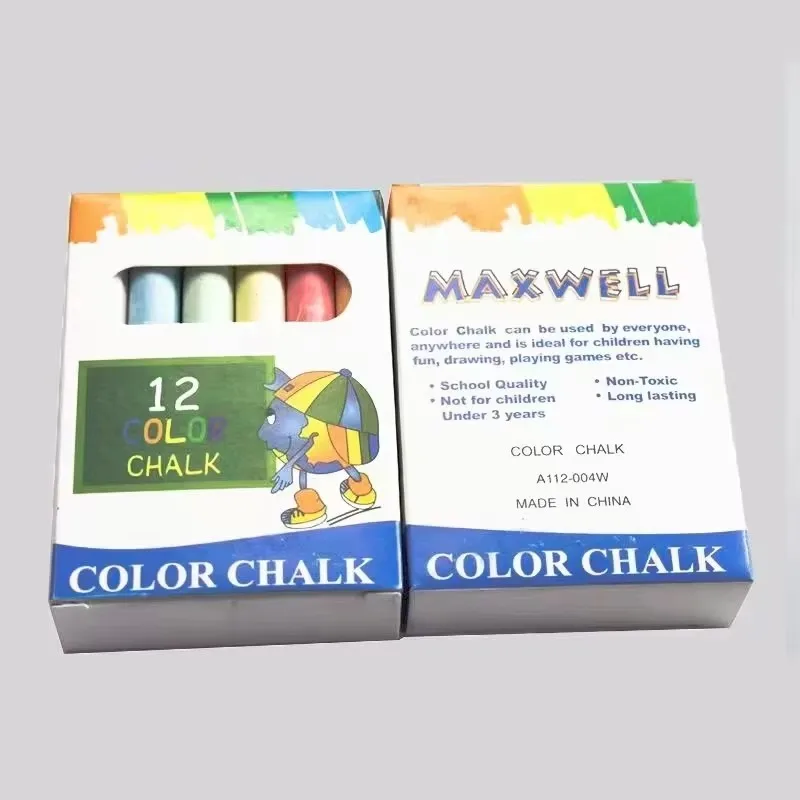 12Pcs/Box Teaching Color Non-dust Healthy Chalk Children's Drawing Board Professional Matching Chalks Wholesale School Supplies