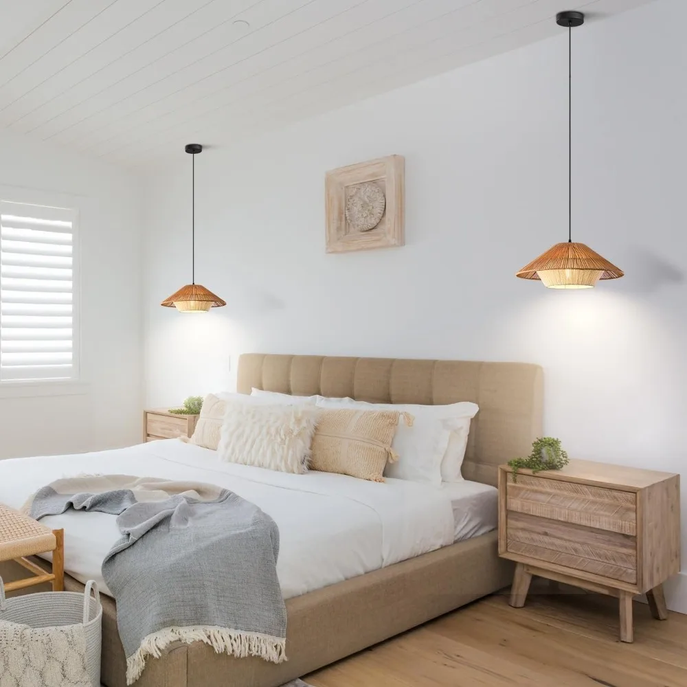 

Подвесной светильник в стиле ретро из пеньковой веревки, креативный для интернет-бара, кафе, ресторана, спальни, магазина одежды, барной стойки