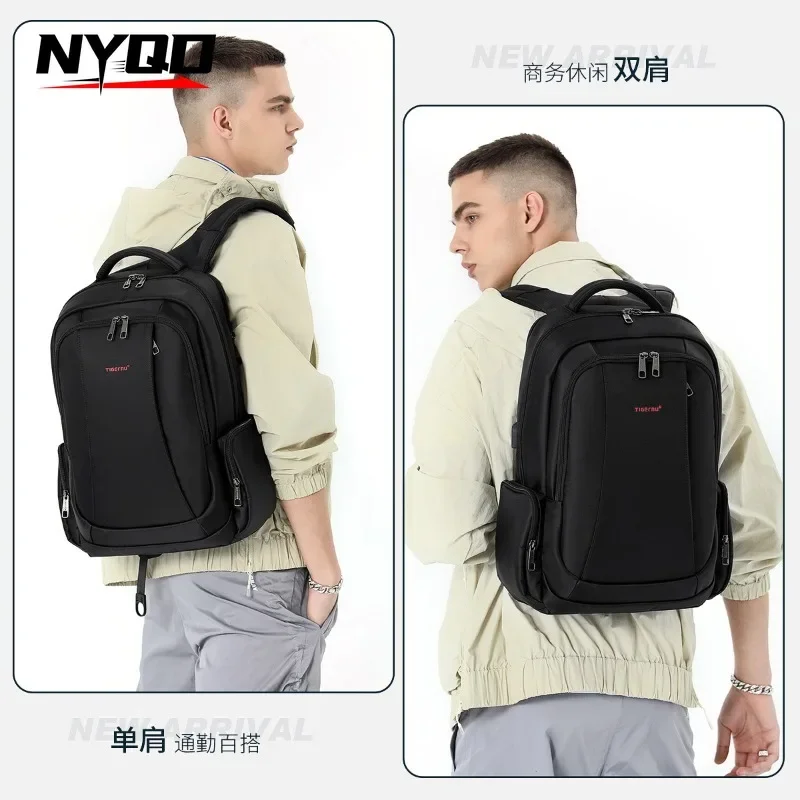 Fashion Male Multifunctional Anti-theft Backpacks Men Business Commuting Large Capacity Nylon Computer Bag School Backpack