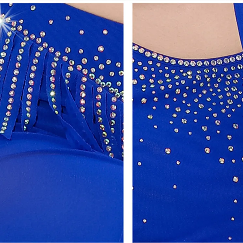 Female Dance Suit Luxury Sparkle Rhinestone Shine Oriental Dance Costume for Women Professional Carnival Skirt Side Split Sexy