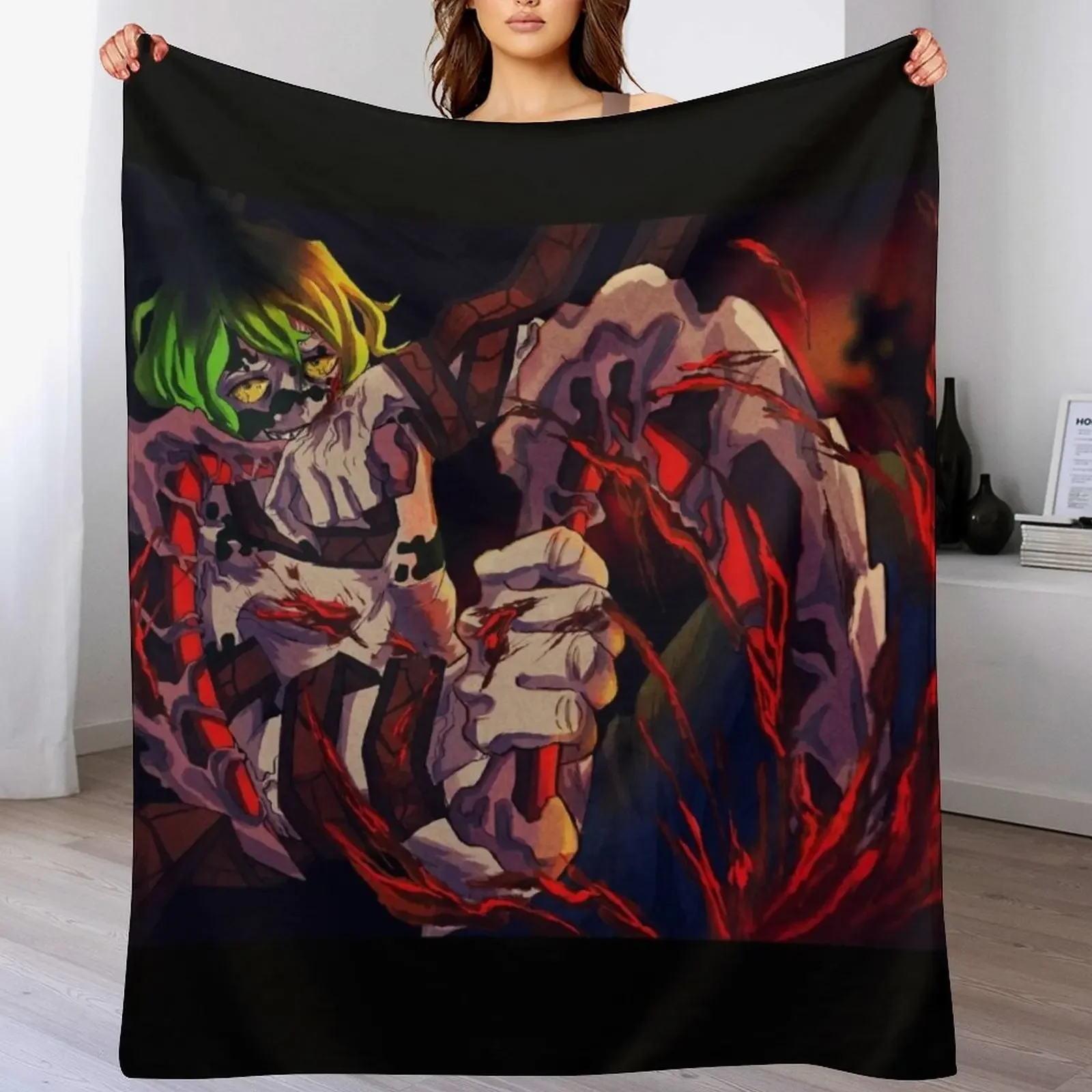 Gyutaro Upper Moon Six Throw Blanket Multi Use Warm Blanket for Living Room Bedroom