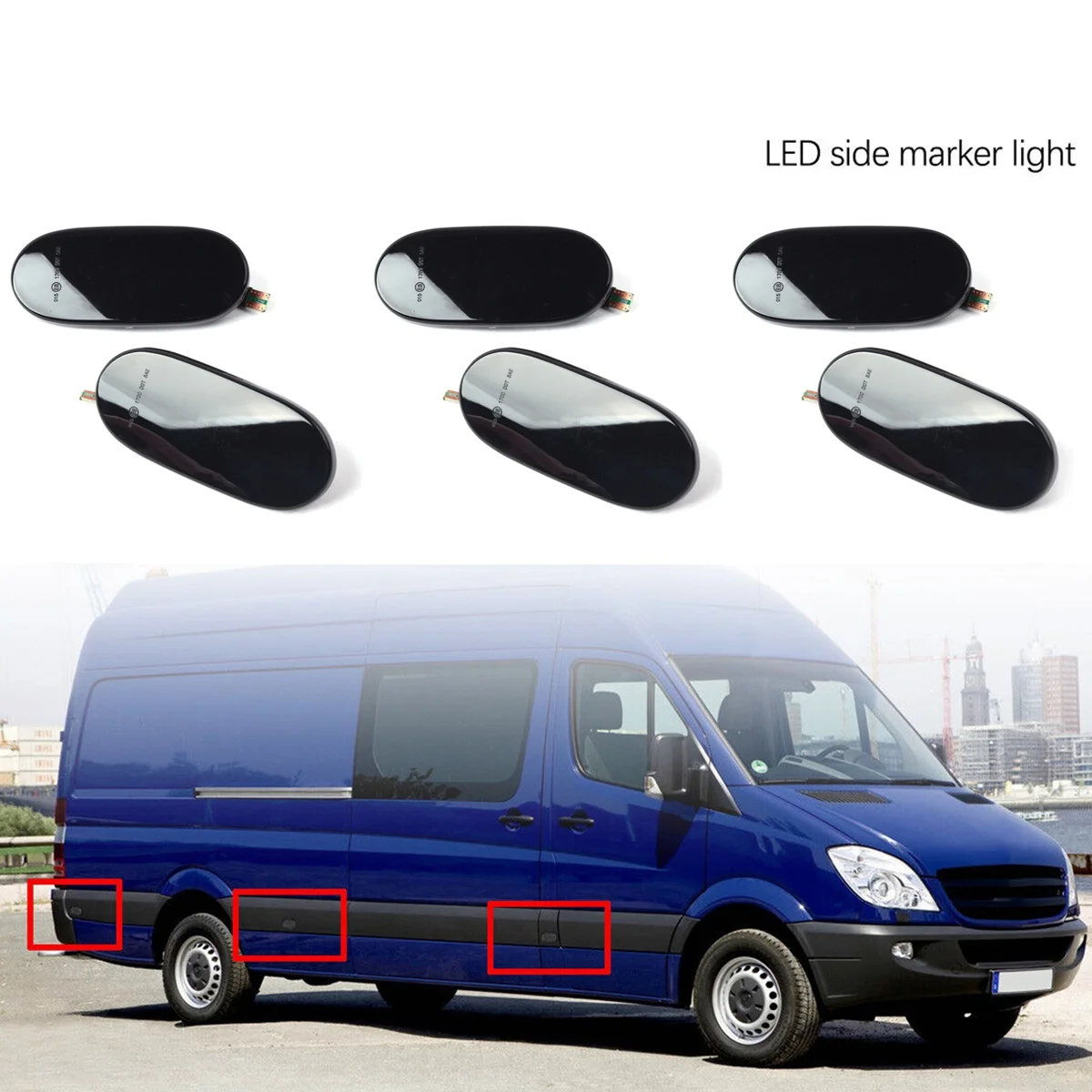 6X LED ديناميكية الجانب ماركر بدوره أضواء الإشارة مؤشر مصباح لمرسيدس بنز العداء W906 2006-2018 Crafter 2006-2016 -A08Q