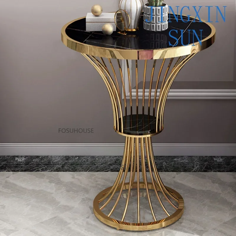 Nordic Slate Coffee Tables Living Room Furniture Sofa Side Table Creative Design Light Luxury Custom Made for Bistro Round Table