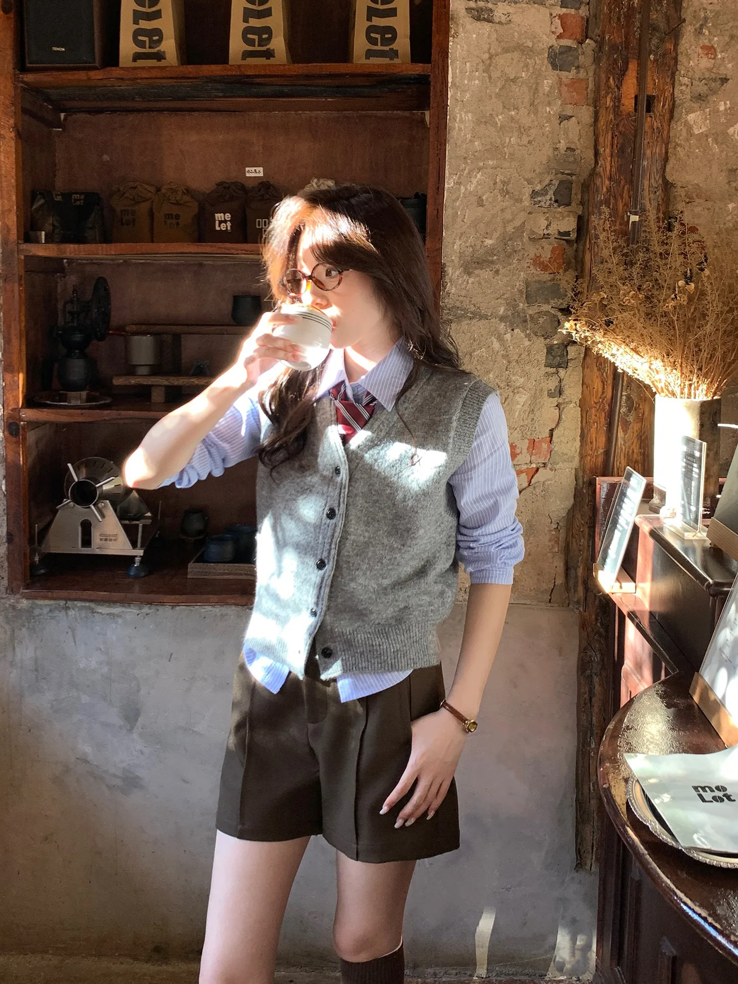 

Высококачественная корейская женская рубашка в синюю полоску, приталенная, из хлопка, с длинным рукавом, на пуговицах, повседневная, для поездок на работу