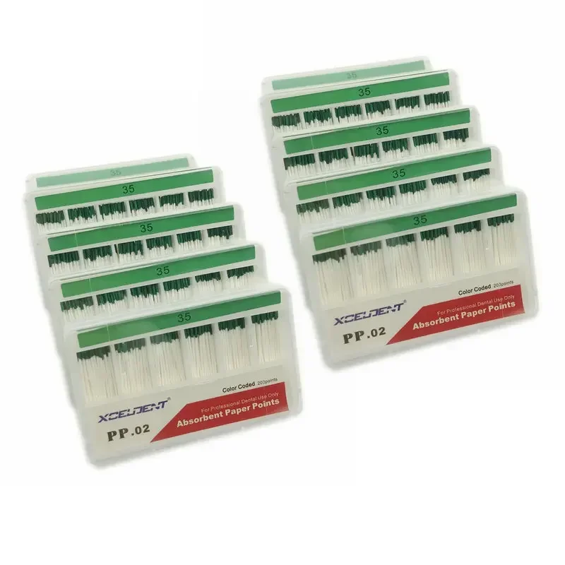 10 Boxen/2000 Stück Dentalmaterial saugfähige Papierpunkte Zahnarztprodukte 0,02 Taper Dental Paper Point