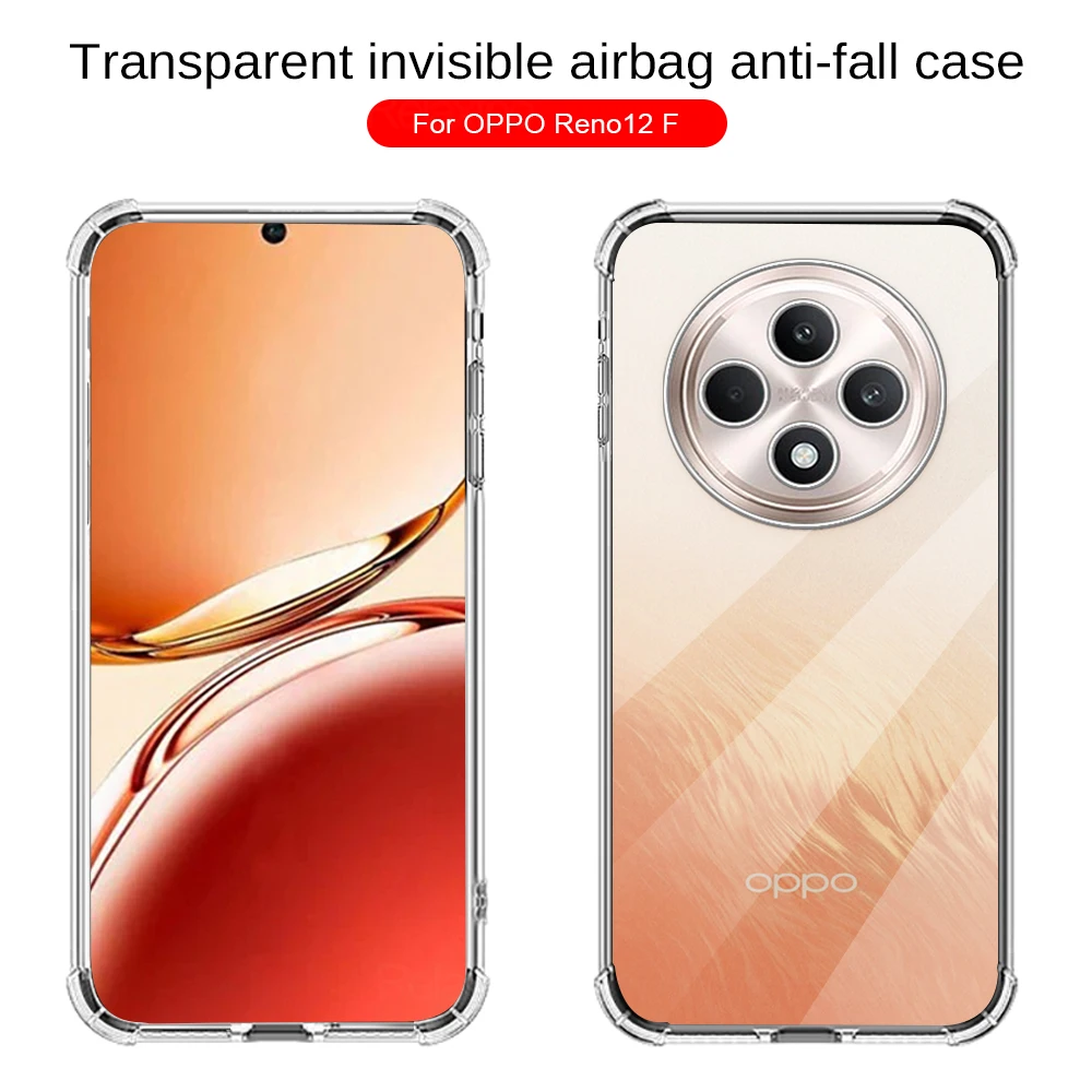 Ultra Slim Clear TPU Soft Case for Oppo Reno12 F 4G 5G Protective Shell Cover on Orro Appo Reno12F Reno 12F 12 F F12 2024 6.67