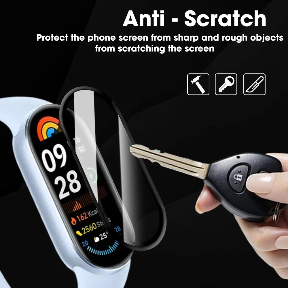 3D Curved Edge Screen Protector for Xiaomi Mi Band 9 8 Active 8 Pro Soft Transparent Anti-scratch Watch Films Smart Accessories