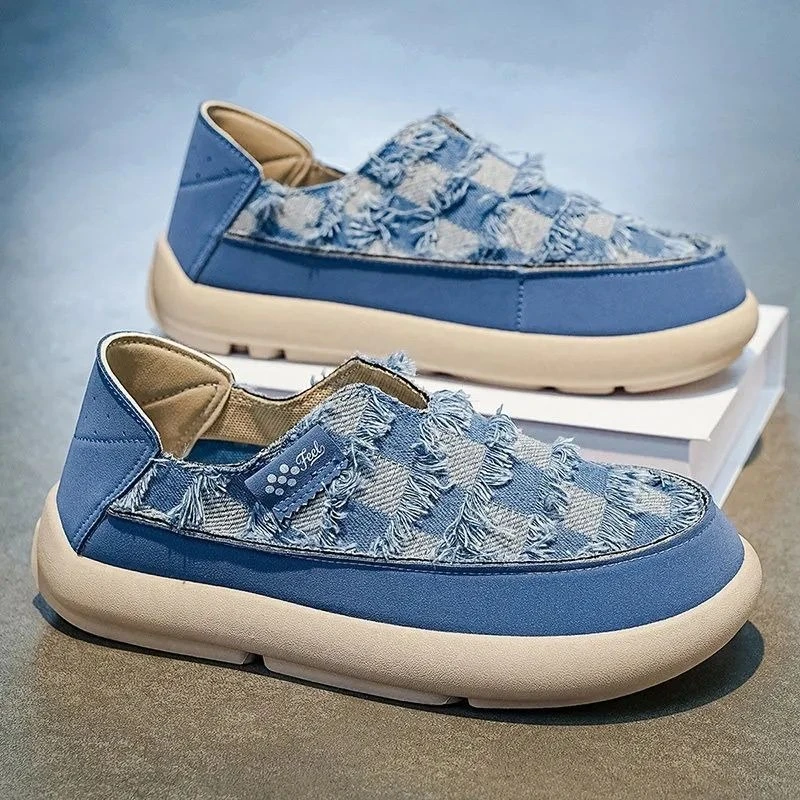 Men Slip on Canvas Shoes 2026 Summer Trendy Casual Sneakers Soft Sole Breathable Versatile Board Footwear New