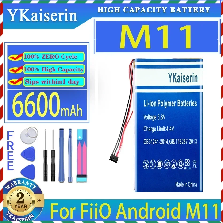 YKaiserin 6600mAh Replacement Battery For FiiO Android M11 Pro M11Pro HIFI Music MP3 Player