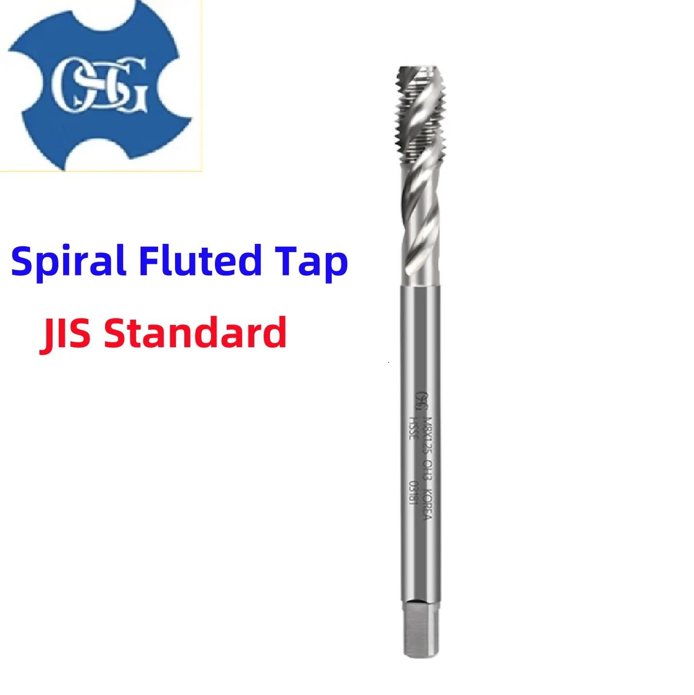 1PCS Japan Original OSG Tin-Coating JIS Standard Spiral Fluted Tap Spiral M8 M10 M12 M14 M16  Machine Thread Taps