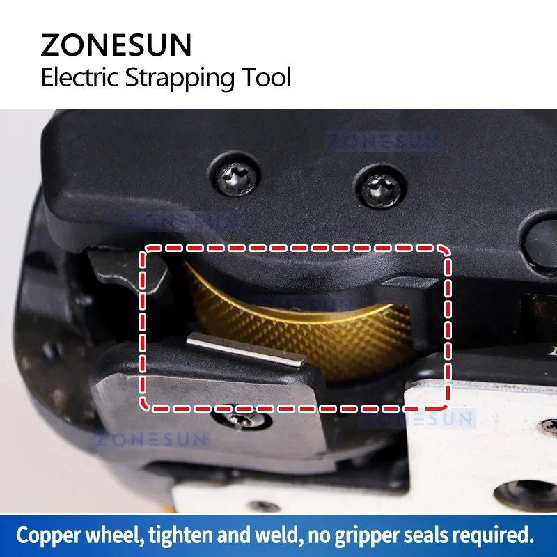 ZONESUN Handheld Electric Strapping Machine PP/PET Strip Belt Portable Lithium Rechargeable Battery Power Packing Machine ZS-PQ2