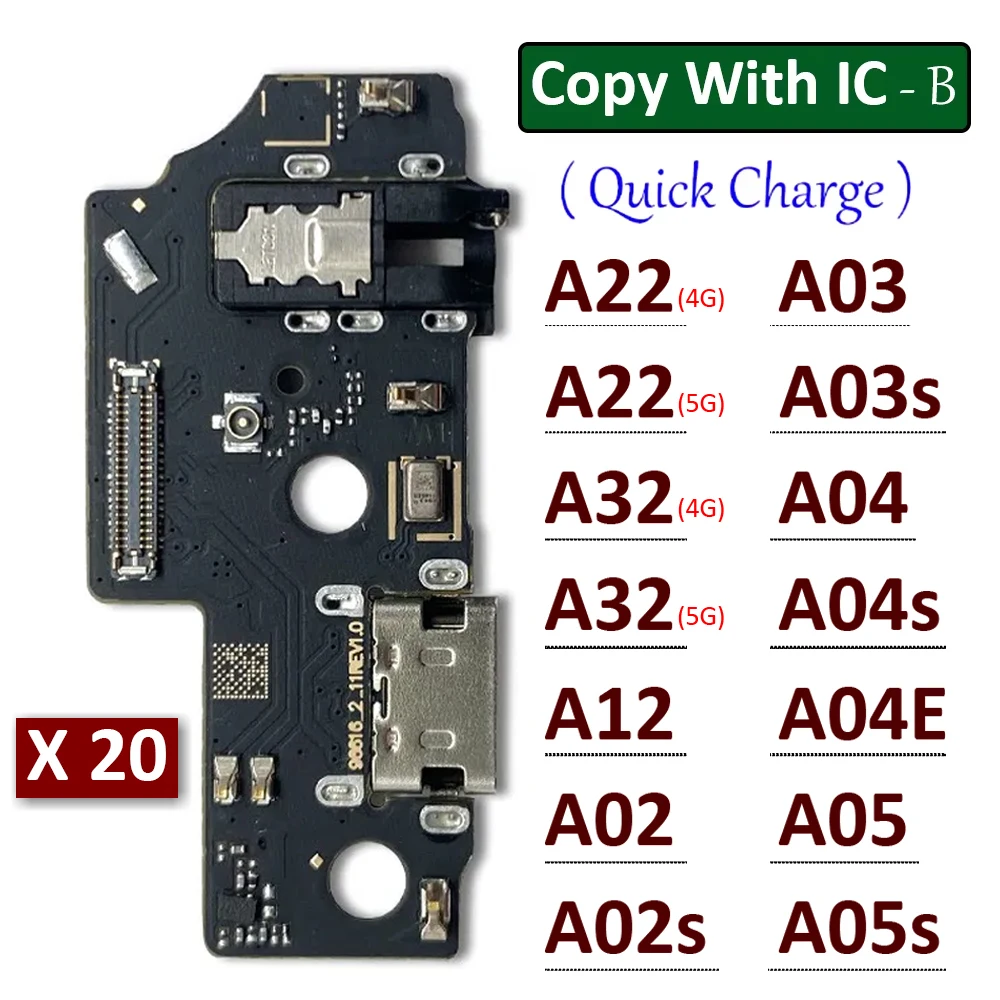 

20 шт. USB-разъем для зарядки, порт зарядной платы, гибкий кабель для Samsung A22 A32 A12 A02 A03s A02s A03 A04 A04s A04E A05 A05s 4G 5G