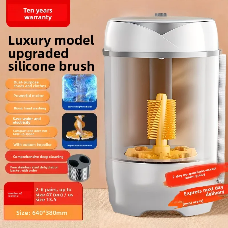 All-in-One Wall Brush Shoe Washing Machine with Detachable Design Automatic Dehydration for Household Use