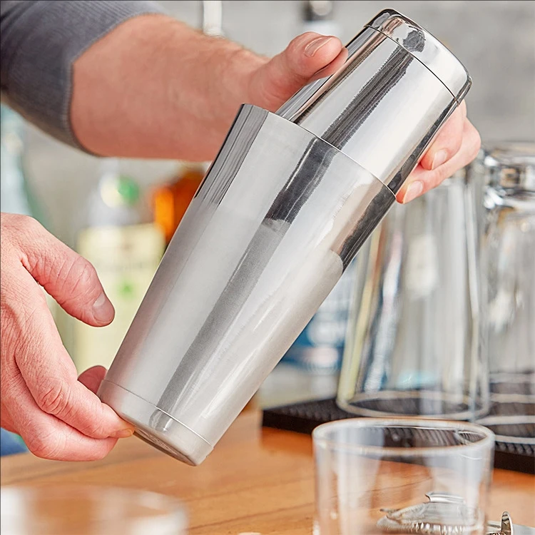 Boston 750/550 ml Cocktail Shaker With Recipe, Stainless Steel Mixer Bartender Bar Drinks 2 Piece Cocktail Shakers Bar Tools