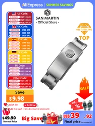 San Martin New Fly Adjustable Clasp Watch Parts Bracelet Clasp For 16mm Specified Model Buckle Folding Clasp Non-universal