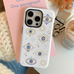 Ins Retro Eye Pattern Phone Case for IPHONE 16 15PRO MAX 14 13 12 11 PRO Plus XR X MAX Acrylic TPU Two in One Mobile Phone Cases