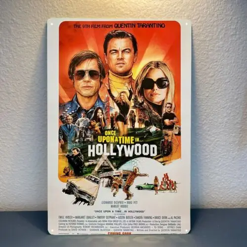 1p，Once Upon A Time In Hollywood Tarantino Movie Metal Poster Tin Sign 20x30cm