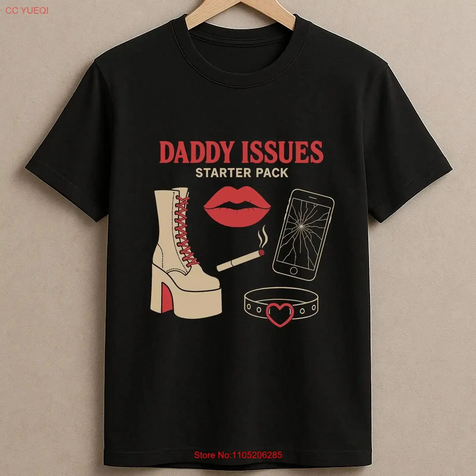 Daddy Issues Starter Pack T Shirt Bold Bimbocore Alt Fashion Aesthetic Top Chaotic Goth Spicy Hot Girl Vibes Mental vintage