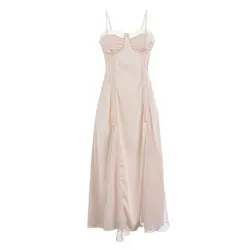 Sweet Women's Sexy Spaghetti Strap Gauze Transparent Sleepdress Lady Long Home Wear Nightdress Godness Nightgown with Robe