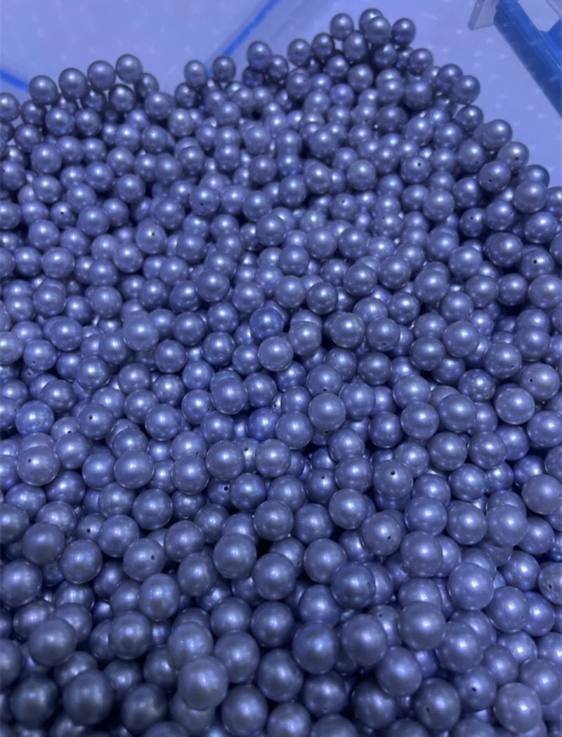 7-8mm Round Shape Gray Natural Freshwater Pearl 4A 5A High Quality Beads For DIY Making  Earrings Ring Pearls Jewelry Decoration