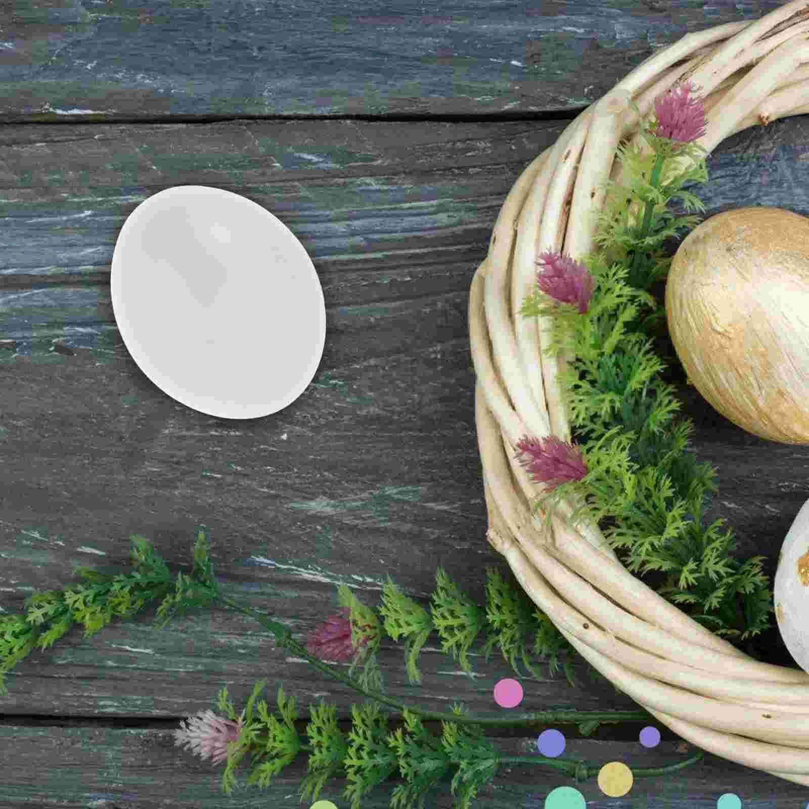 60 PCS Painted Eggs Funny White Easter Kid Imitation Toy Model Kids Painting Graffiti