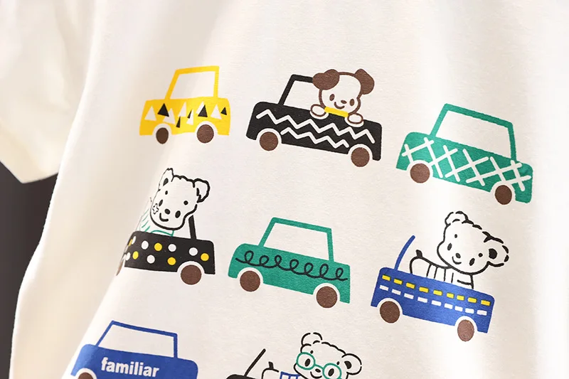 Fashion Baby Boy Clothes Toddler Summer Outfit for Boys 9 To 12 Months Cute Car Print Short Sleeve T-shirts and Shorts Kids Suit image 6