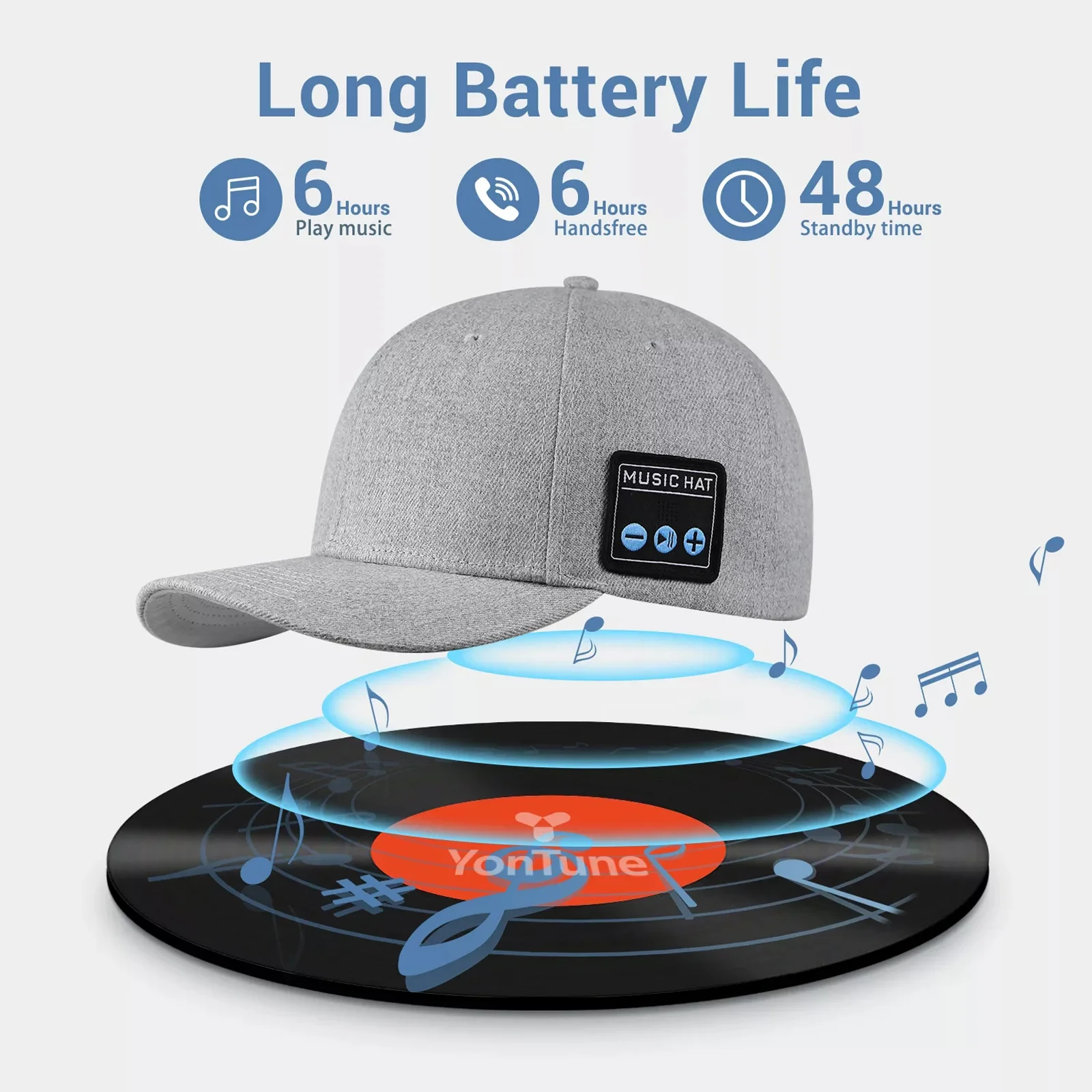 

Music Hat Wireless Bluetooth Speaker Hat Baseball Cap & Headphones Supports Volume Control Motion Music Hedset With Microphone