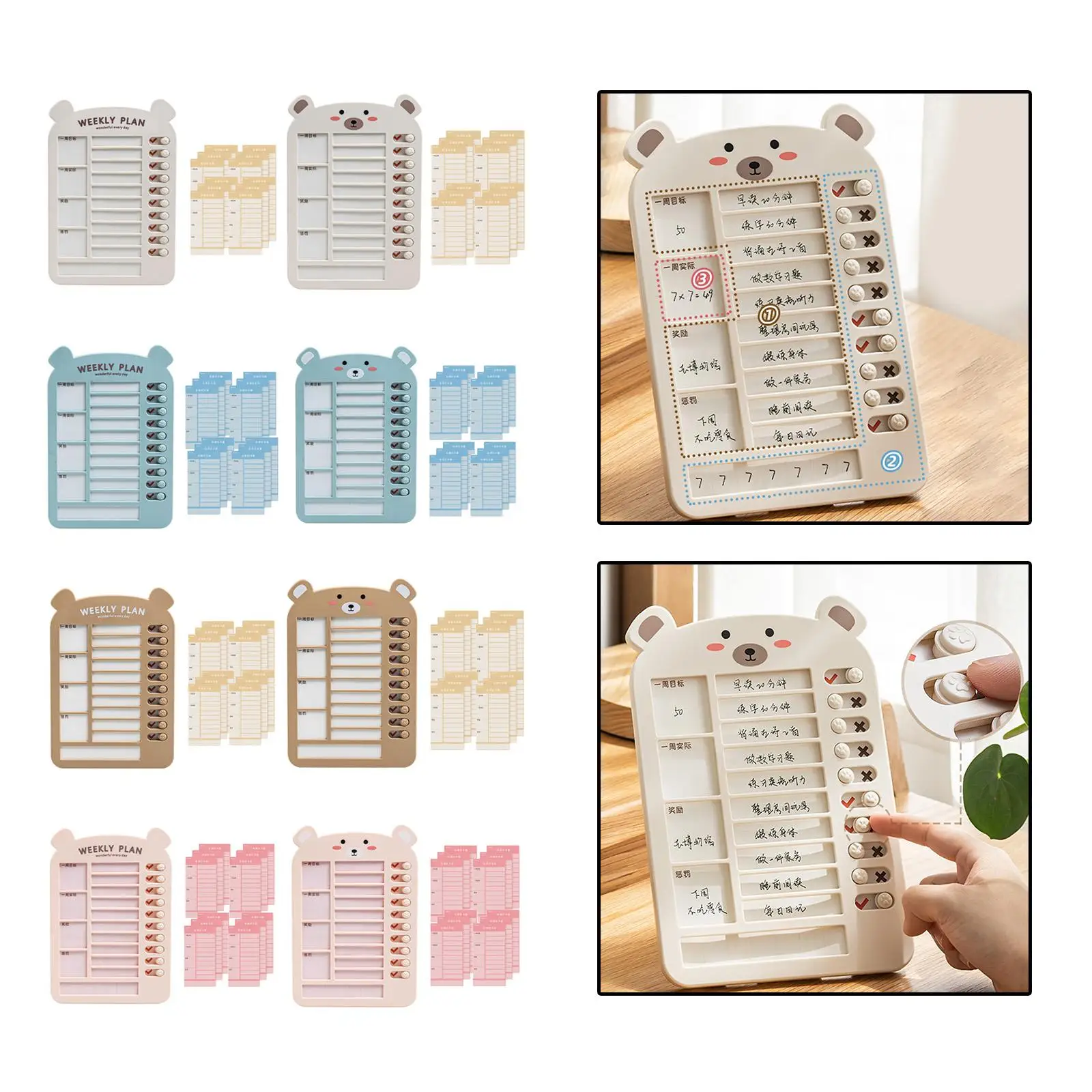 Reusable List Board Daily Schedule Board with Blank Card Paper Daily Task