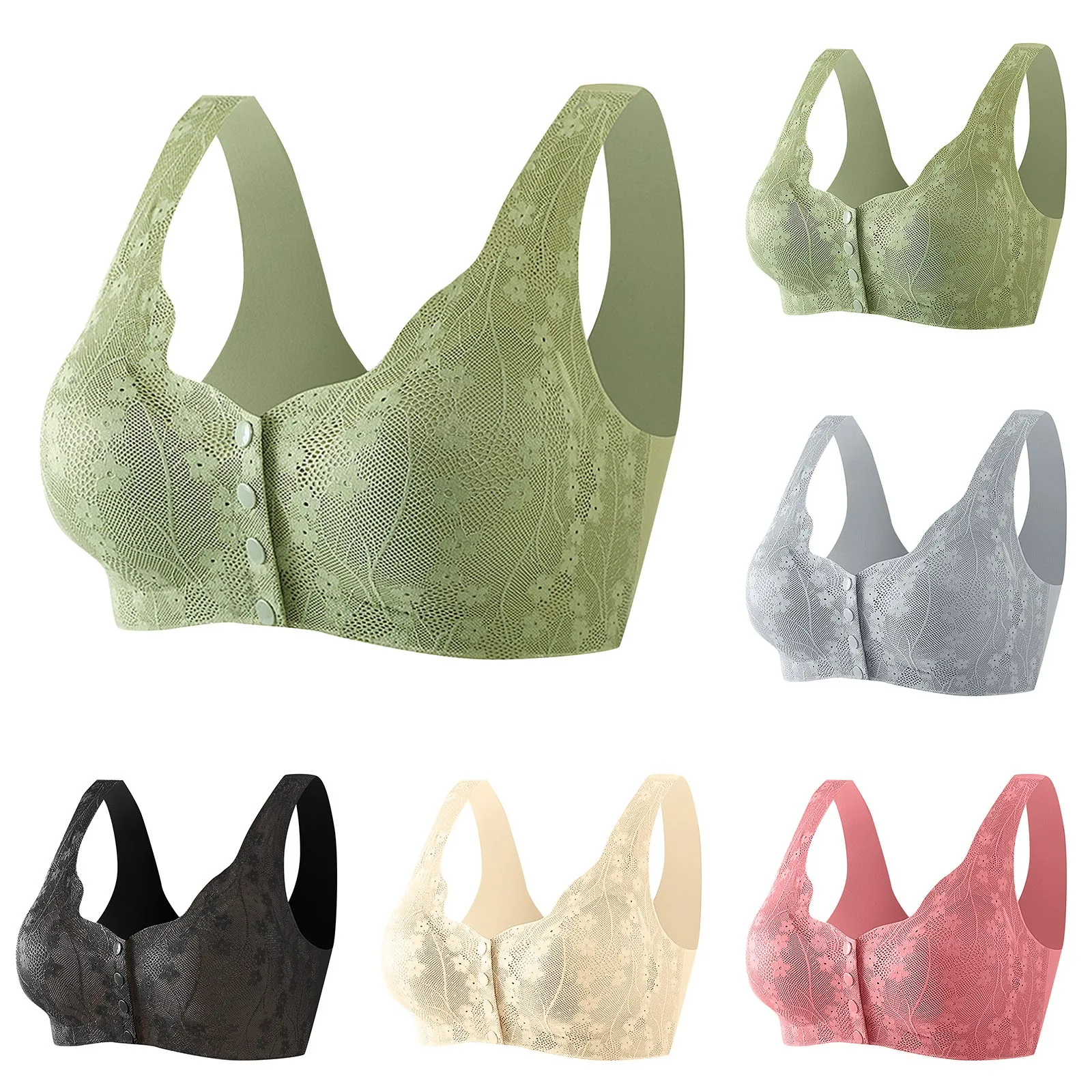 Bra For Women Comfortable Convenient Front Close Button Bras For Older Women No Womens Push up Bras Sports Bras for Women Pack