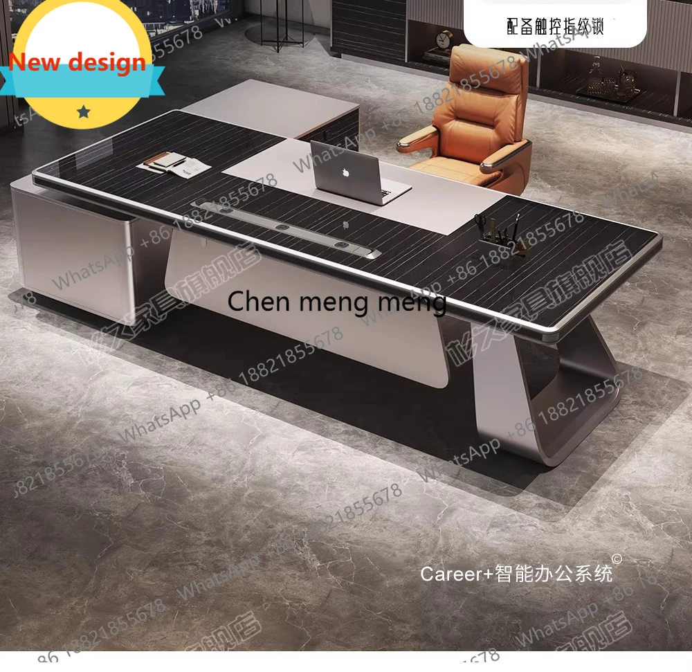 B567 Executive Desk President Manager Desk Light Luxury Advanced Office Light Luxury Office Desk and Chair Combination