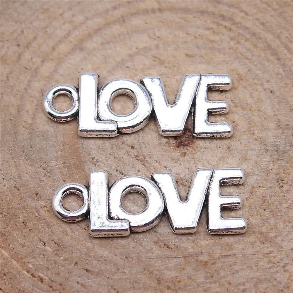 Decoration Love Charms Jewelry Materials 21x7mm 10pcs