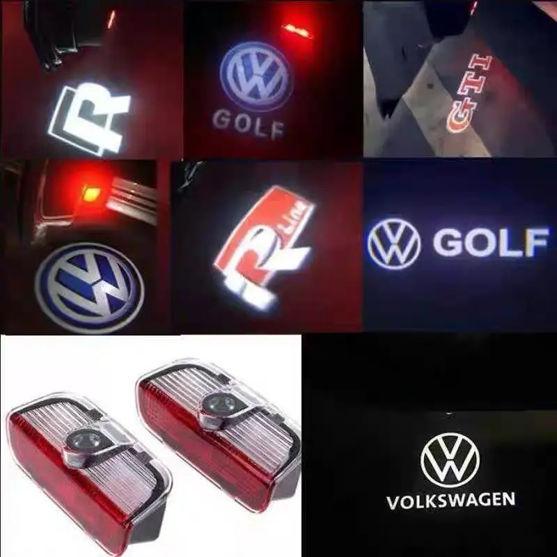 VW LED Car Door Logo Light for VW R Golf 5 6 7 GTI GTD GTE Touareg CC Passat B6 B7 B8 B9 C6 C7 C8 Tiguan Accessories