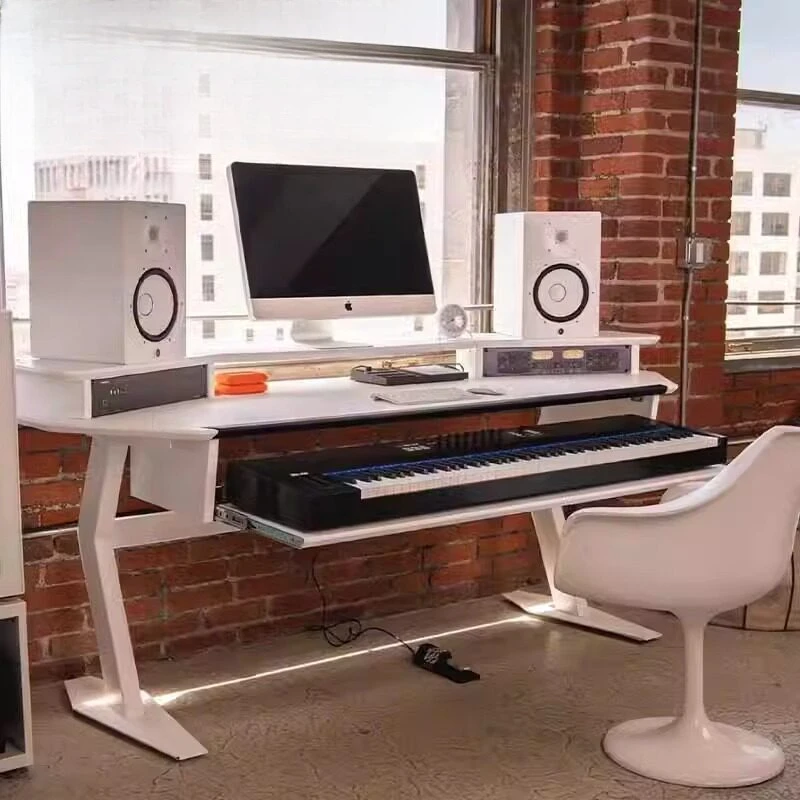 

Solid wood arrangement table, workbench, electronic keyboard table, recording studio, mixing, minimalist music production table