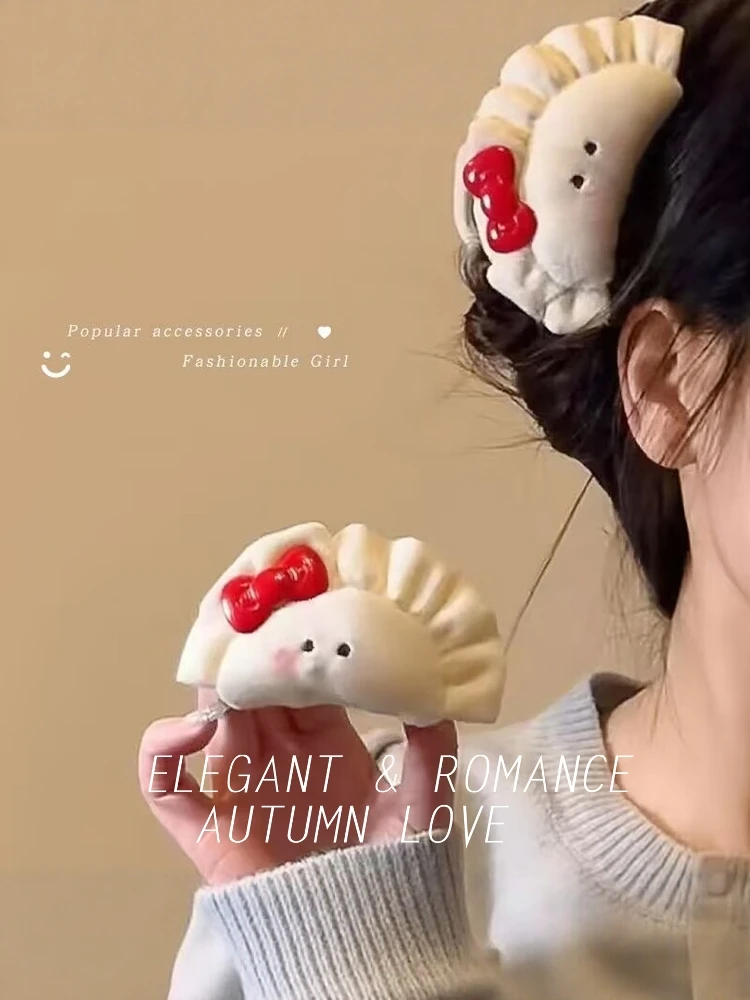 

Cute Dumpling Hair Clip for Women, Creative Banana Clip, Back Headband Twist, Shark Clip, Large Ponytail Holder