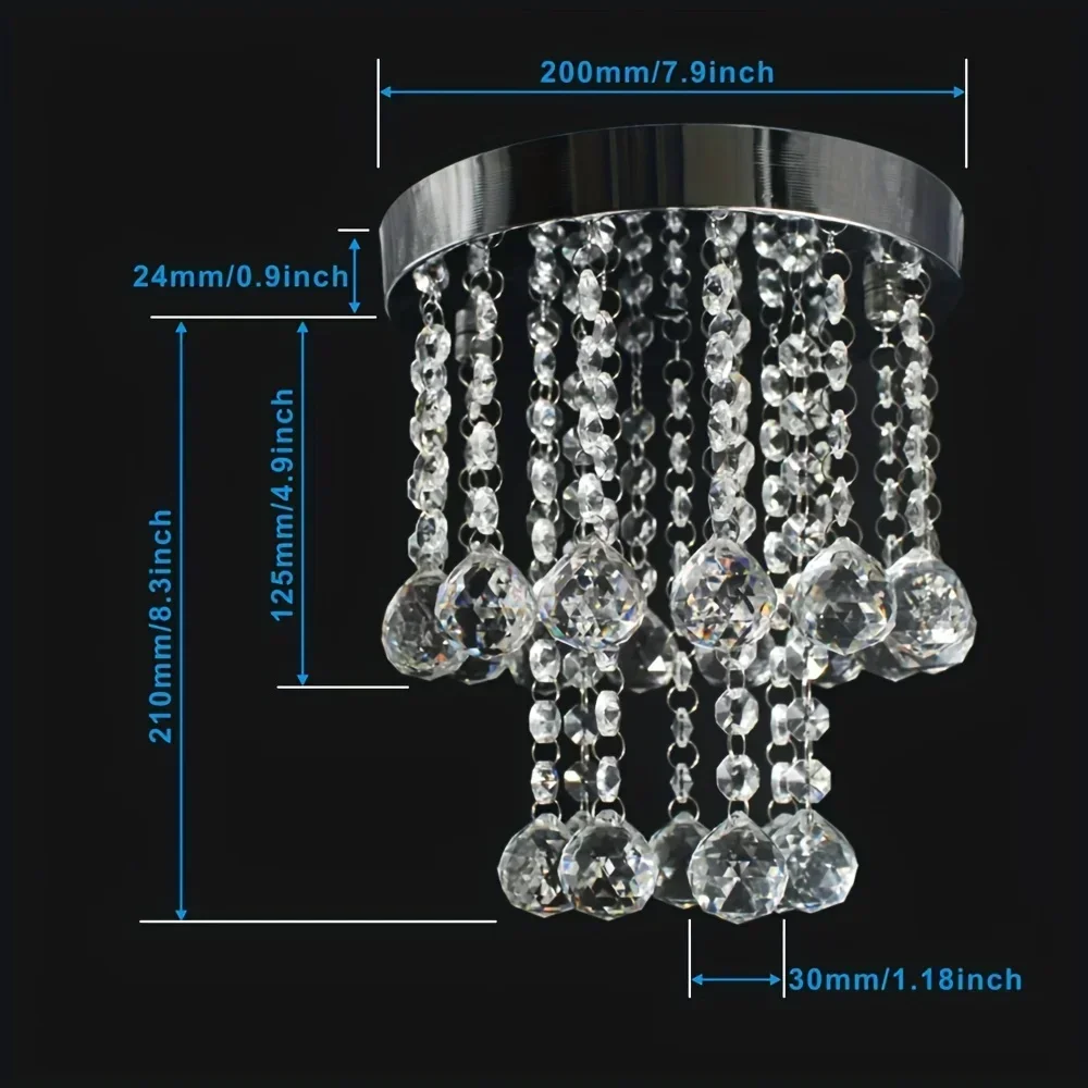 

E27 bulb crystal ceiling light 80V-265V living room, dining hallway , room luxury chandelier