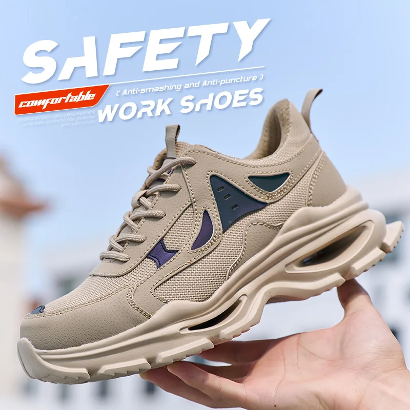LEIANDUN Ultra Light Soft Sole Comfortable Work Shoes for Men, Anti Smashing and Anti Stabbing Safety Protective Shoes