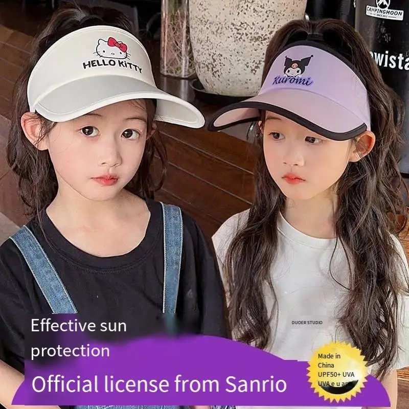 サンリオ本物のエアルーフキャップハローキティ子供のかわいいサンシェードキャップゴルフバレーボール帽子屋外太陽の帽子エアルーフガールギフト