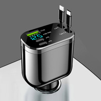 Car Charger Super Fast Charging USB 3.1A Type C PD Fast Charging Voltage Detection Retractable For Ios And Android Phone Charger