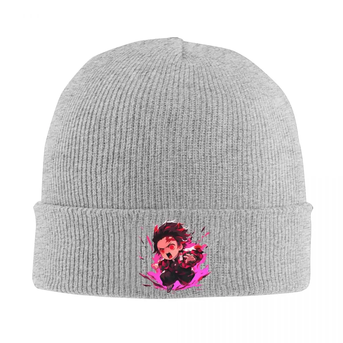 Demon Slayers Tanjiro Comic Knit Hat Beanie Winter Hats Warm Color Anime Cap for Men Women