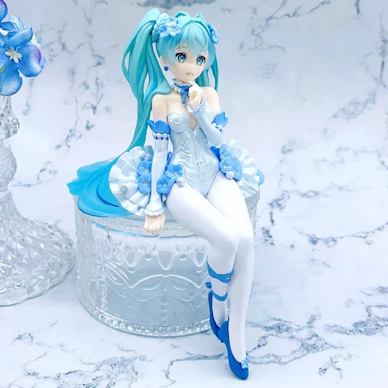 About 15cm Original Furyu Vocaloid Hatsune Miku Figure Fairy Flower Spirit Anime Kawaii Action Figurine Model Toys For Gift In