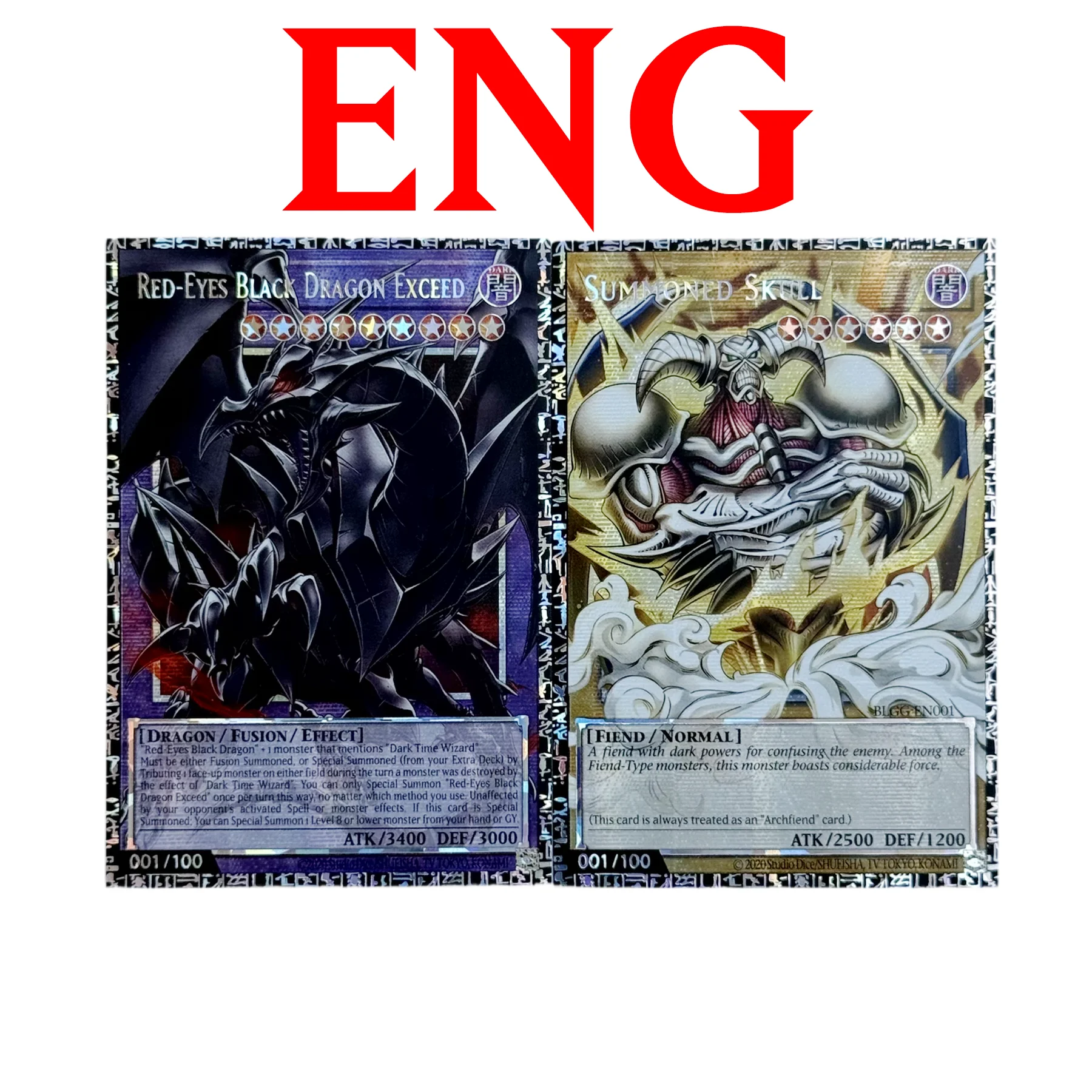 Yu-Gi-Oh! Collection DIY Proxy Cards Summoned Skull Red-Eyes Black Dragon Exceed  MASTER RARE OVERFRAME Not Original