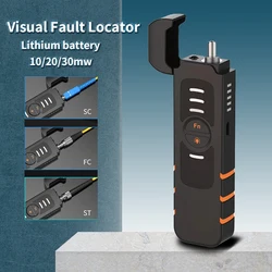 Pióro do testowania światłowodów VFL 10/20/30MW Ładowalny laser światłowodowy z czerwonym światłem Wizualny lokalizator usterek Złącze lc/sc/st