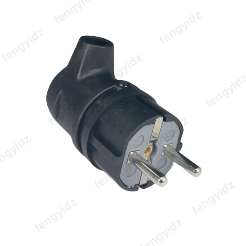 EU Gummi Wasserdichte Steckdose Stecker Elektrische Geerdete Europäischen Stecker Mit Abdeckung IP54 Für DIY Power Kabel Kabel 16A 250V
