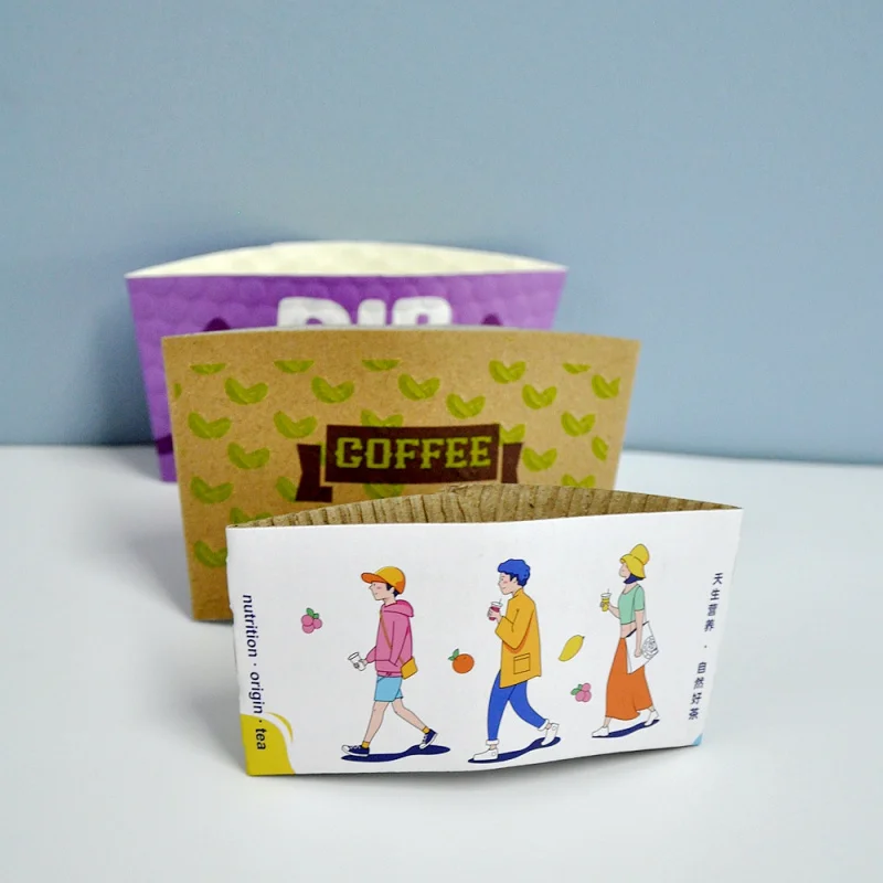 10 00piece.Custom.coffee cup sleeves with logo Eco Friendly Custom Printed Disposable Hot Drink Paper Coffee Cup Sleeve