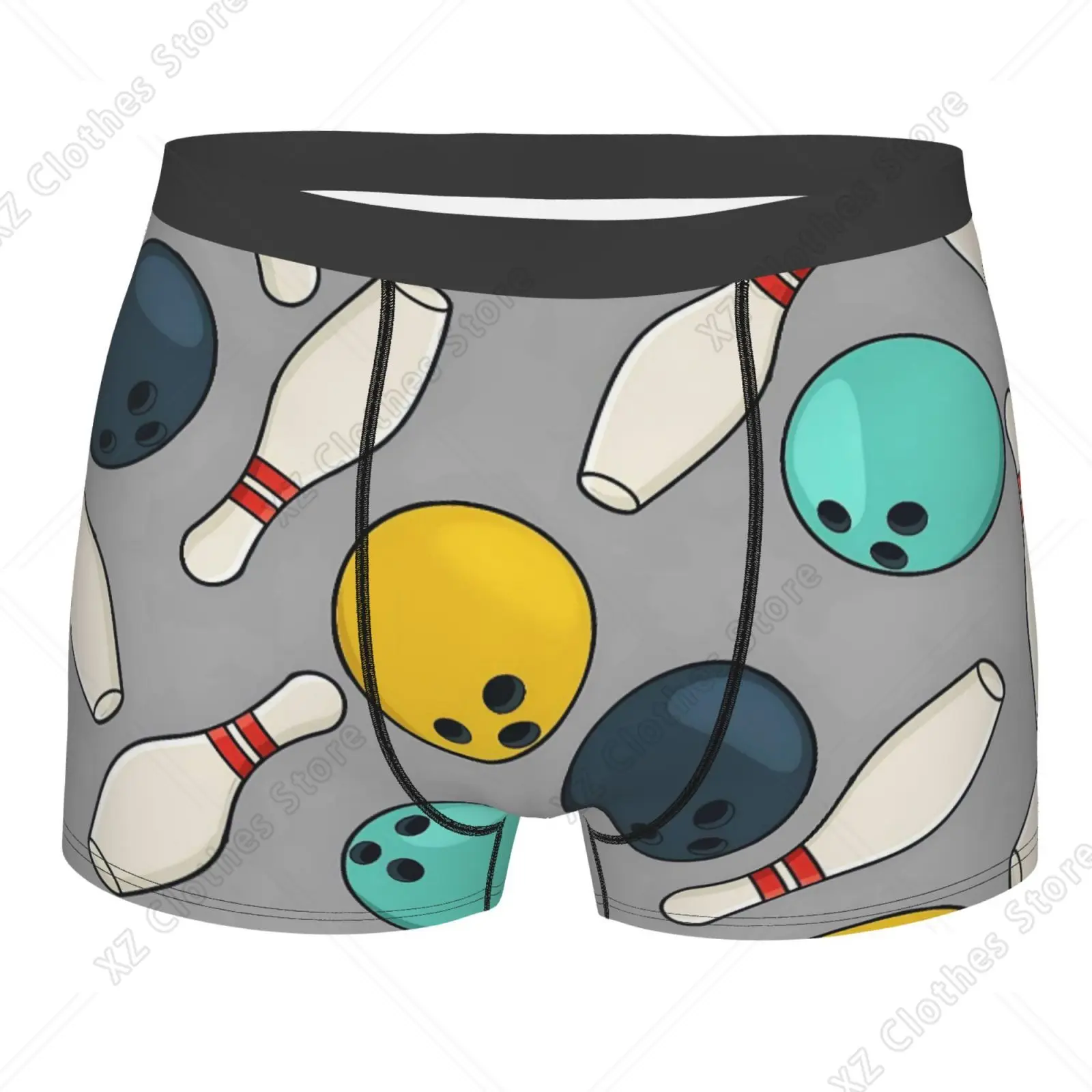 Cartoon Bowling Pattern Print Men Underwear Boxers Breathable Mens Boxershorts Men's Panties Underpants Man Boxers Briefs Trunks